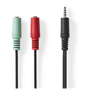 Nedis 3.5 mm jack splitterkabel | Nedis | 0.2 m (CTIA, Stereo) CAGB22150BK02 K010301552 - 2