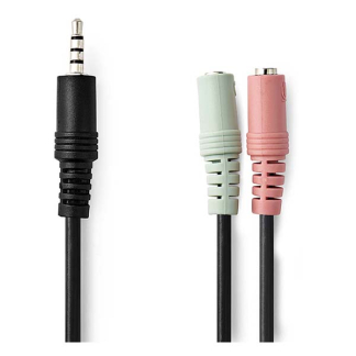 Nedis 3.5 mm jack splitterkabel | Nedis | 0.2 meter (Stereo) CAGP22150BK02 K030301004 - 2