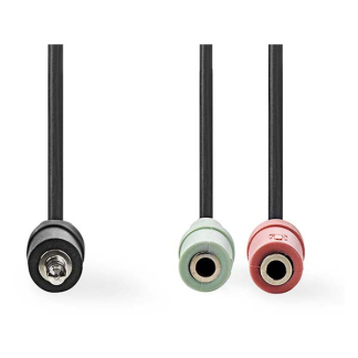 Nedis 3.5 mm jack splitterkabel | Nedis | 0.2 meter (Stereo) CAGP22150BK02 K030301004 - 3