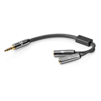 Nedis 3.5 mm jack splitterkabel | Nedis | 0.2 meter (Stereo) CATB22150GY02 K010214269 - 3