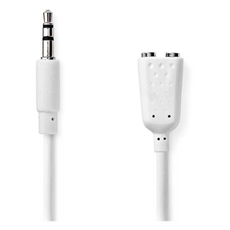 Nedis 3.5 mm jack splitterkabel | Nedis | 0.2 meter (Stereo, Wit) CAGP22100WT02 N030301001 - 2