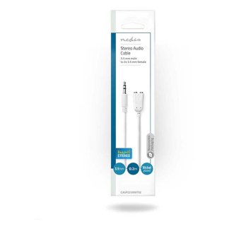 Nedis 3.5 mm jack splitterkabel | Nedis | 0.2 meter (Stereo, Wit) CAGP22100WT02 N030301001 - 3