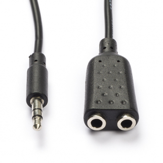 Nedis 3.5 mm jack splitterkabel | Nedis | 0.2 meter (Stereo, Zwart) CAGB22100BK02 CAGP22100BK02 N010301194 - 1