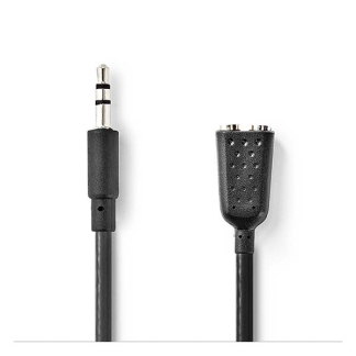 Nedis 3.5 mm jack splitterkabel | Nedis | 0.2 meter (Stereo, Zwart) CAGB22100BK02 CAGP22100BK02 N010301194 - 2