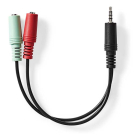 Nedis 3.5 mm jack splitterkabel | V ↔ M | Nedis | 0.2 m (CTIA, Stereo) CAGB22150BK02 K010301552 - 3