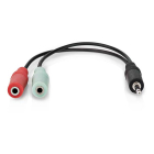Nedis 3.5 mm jack splitterkabel | V ↔ M | Nedis | 0.2 m (CTIA, Stereo) CAGB22150BK02 K010301552 - 4