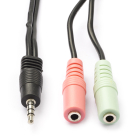 3.5 mm jack splitterkabel | V ↔ M | Nedis | 0.2 meter (Stereo)
