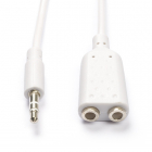 3.5 mm jack splitterkabel | V ↔ M | Nedis | 0.2 meter (Stereo, Wit)