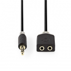 Nedis 3.5 mm jack splitterkabel - Nedis - 0.2 meter (Stereo, Verguld) CABP22100AT02 K030301003 Nedis 3.5 mm jack splitterkabel - Nedis - 0.2 meter (Stereo, Verguld) CABP22100AT02 K030301003