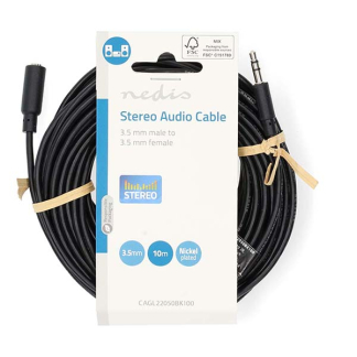 Nedis 3.5 mm jack verlengkabel | V ↔ M | Nedis | 10 meter (Stereo, 3-polig) CAGL22050BK100 CAGP22050BK100 N010301504 - 3