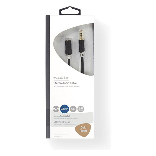 Nedis 3.5 mm jack verlengkabel | V ↔ M | Nedis | 1 meter (Stereo, Verguld, 3-polig) CABP22050AT10 CABW22050AT10 N010301540 - 4