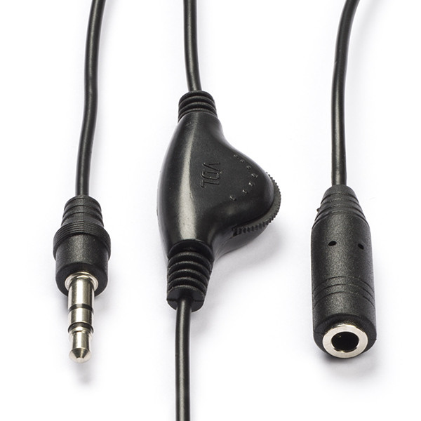 Nedis 3.5 mm jack verlengkabel | V ↔ M | Nedis | 1 meter (Stereo, Volumeregelaar, 3-polig) CAGL22090BK10 CAGP22090BK10 N010301550 - 1