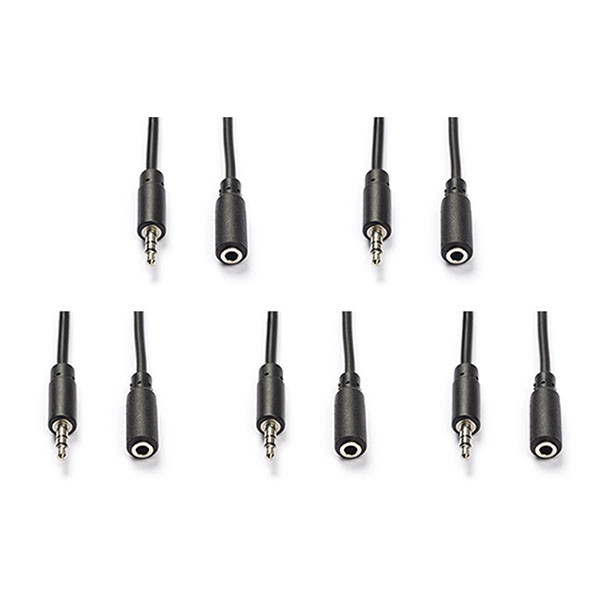 Nedis 3.5 mm jack verlengkabel | V ↔ M | Nedis | 2 meter | 5 stuks (Stereo) CAGL22050BK20 CAGP22050BK20 V010301501 - 1