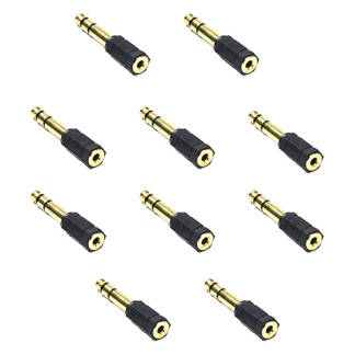 3.5 mm naar 6.35 mm jack adapter | V ↔ M | Nedis | 10 stuks (Stereo, Verguld)
