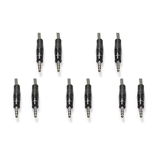 6.35 mm jack kabel | M ↔ M | Nedis | 1.5 meter | 5 stuks (Stereo, Gebalanceerd, 100% koper, 3-polig)