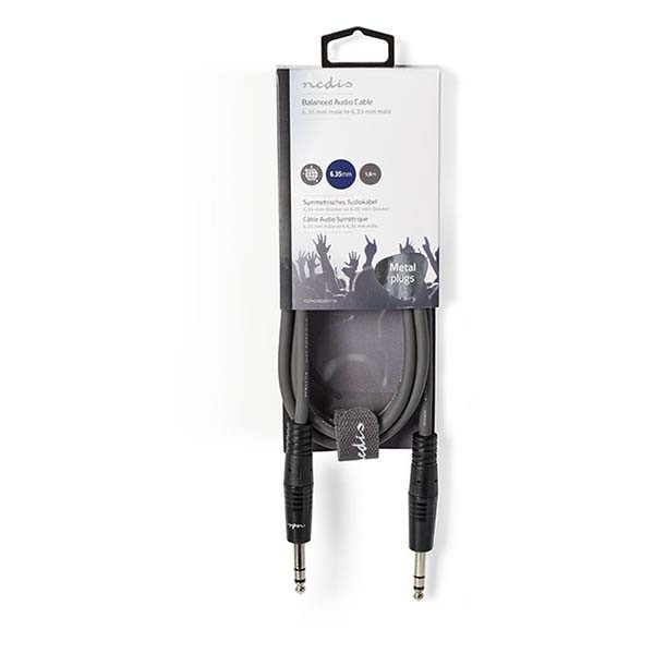 Nedis 6.35 mm jack kabel | M ↔ M | Nedis | 1.5 meter (Stereo, Gebalanceerd, 100% koper, 3-polig) COTH23020GY15 N010301213 - 3