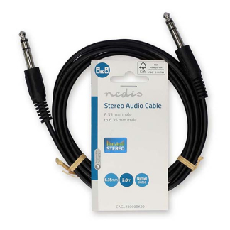 Nedis 6.35 mm jack kabel | Nedis | 2 meter (Stereo) CAGL23000BK20 CAGP23000BK20 N010301201 - 3