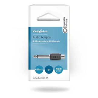Nedis 6.35 mm jack (m) naar tulp (v) adapter | Nedis | 10 stuks (Mono) CAGB23935BK CAGP23935BK V050302013 - 2