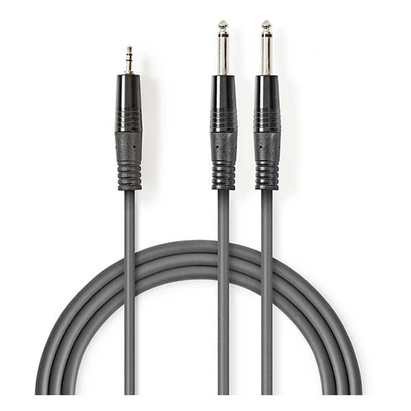 Nedis 6.35 mm jack naar 3.5 mm jack kabel | M ↔ M | Nedis | 1.5 meter (Stereo, 100% koper) COTH23200GY15 N010301117 - 2