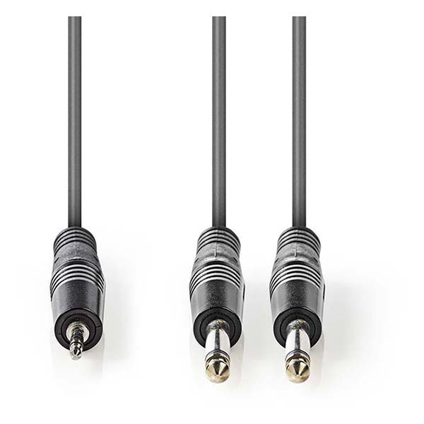 Nedis 6.35 mm jack naar 3.5 mm jack kabel | M ↔ M | Nedis | 1.5 meter (Stereo, 100% koper) COTH23200GY15 N010301117 - 3