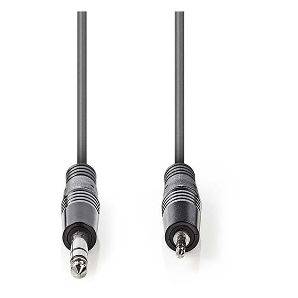 Nedis 6.35 mm jack naar 3.5 mm jack kabel | M ↔ M | Nedis | 3 meter (Stereo, 100% koper, 3-polig) COTH23205GY30 N010301109 - 3