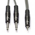 6.35 mm jack naar 3.5 mm jack kabel | M ↔ M | Nedis | 3 meter (Stereo, 100% koper)
