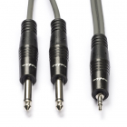 Nedis 6.35 mm jack naar 3.5 mm jack kabel | Nedis | 1.5 meter (Stereo, 100% koper) COTH23200GY15 N010301117