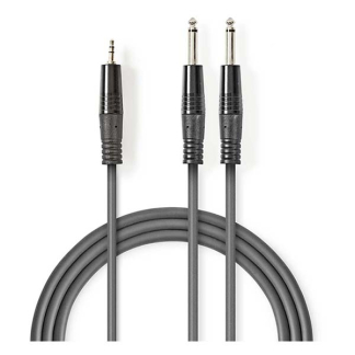 Nedis 6.35 mm jack naar 3.5 mm jack kabel | Nedis | 1.5 meter (Stereo, 100% koper) COTH23200GY15 N010301117 - 2