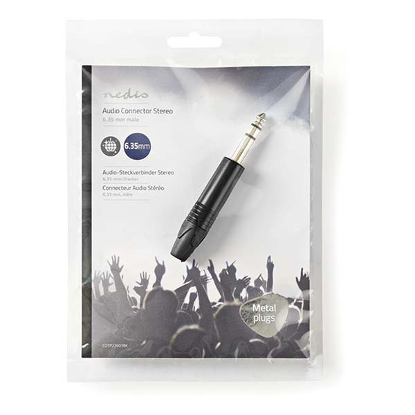 Nedis 6.35 mm jack plug | M | Nedis (Stereo, Metaal) COTP23901BK K060201205 - 2