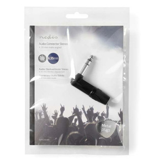 Nedis 6.35 mm jack plug | Nedis (Stereo, Haaks, Metaal, Mannelijk COTP23903BK K060201206 - 2