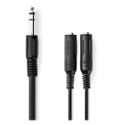 Nedis 6.35 mm jack splitterkabel | V ↔ M | Nedis | 0.2 meter (Stereo) CAGB23110BK02 CAGP23110BK02 N050301208 - 2