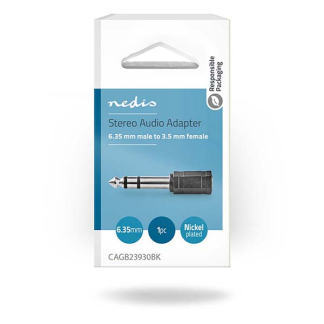 Nedis 6.35 mm (m) naar 3.5 mm jack (v) adapter | Nedis (Stereo) CAGB23930BK CAGP23930BK N050301205 - 4