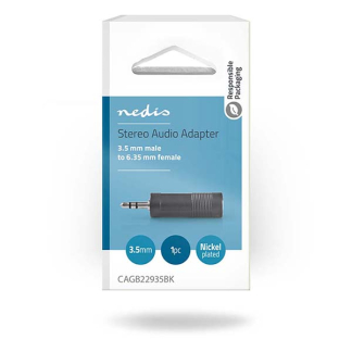 Nedis 6.35 mm naar 3.5 mm jack adapter | V ↔ M | Nedis (Stereo) CAGB22935BK N050301209 - 4
