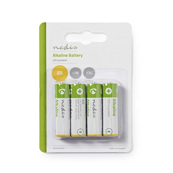 Nedis AA batterij - Nedis - 4 stuks (Alkaline, 1.5 V) BAAKLR64BL N105005016 - 1