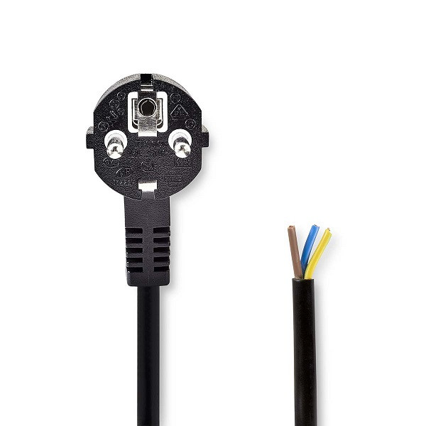 Nedis Aansluitsnoer | Nedis | 3 meter (3x 1.0mm², Schuko stekker, Haaks) CEGL10700BK30 K010806064 - 1
