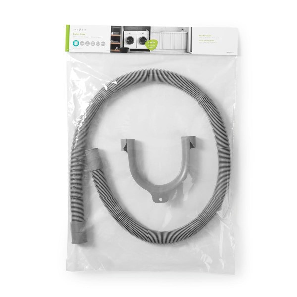 Nedis Afvoerslang vaatwasser | 21 - 19 mm | 1 meter (Recht, 1.5 Bar, 90 °C) WAOH2119SSP10 K081000183 - 2