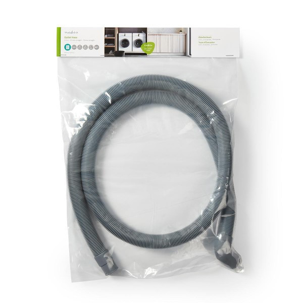 Nedis Afvoerslang vaatwasser | 21 - 19 mm | 2.5 meter (Recht, 1.5 Bar, 90 °C) WAOH2119SSP25 K081000185 - 2