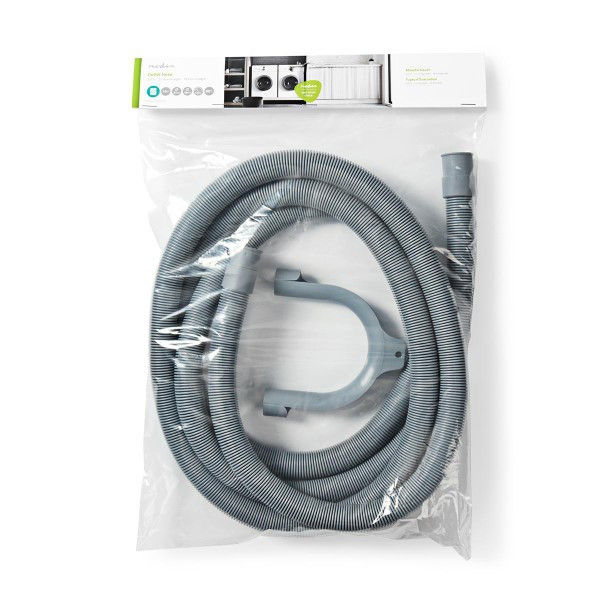 Nedis Afvoerslang vaatwasser | 21 - 19 mm | 3 meter (Recht, 1.5 Bar, 90 °C) WAOH2119SSP30 K081000186 - 2