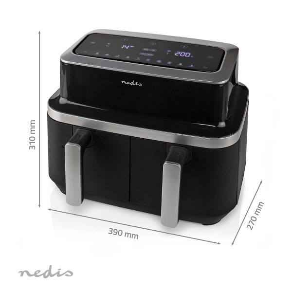 Nedis Airfryer | Nedis | 2 x 4.2 liter (2600W, Dubbel, Digitaal) KAAF320BK K170108187 - 4