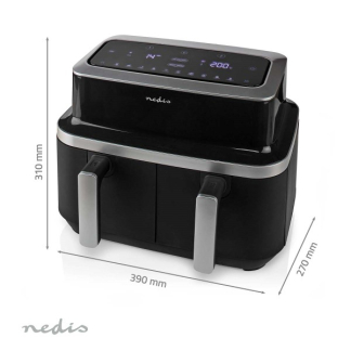 Nedis Airfryer | Nedis | 2 x 4.2 liter (2600W, Dubbel, Digitaal) KAAF320BK K170108187 - 4
