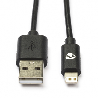 Nedis Apple Lightning kabel | 1 meter (Zwart) CCGB39300BK10 CCGL39300BK10 CCGP39300BK10 N010901137 - 1