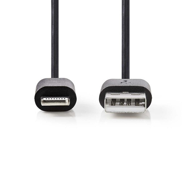 Nedis Apple Lightning kabel |  2 meter (Zwart) CCGB39300BK20 CCGL39300BK20 CCGP39300BK20 N010901141 - 1