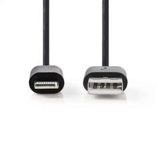 Nedis Apple Lightning kabel |  2 meter (Zwart) CCGB39300BK20 CCGL39300BK20 CCGP39300BK20 N010901141