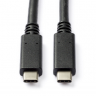 Nedis Apple oplaadkabel | USB C ↔ USB C | 1 meter (USB 3.0, 60W, 5 Gbps, Power Delivery, Vertind koper) CCGB64700BK10 CCGL64700BK10 CCGP64700BK10 M010214001 - 1