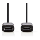 Nedis Apple oplaadkabel | USB C ↔ USB C | 3 meter (USB 3.0, 60W, 5 Gbps, Power Delivery, Vertind koper) CCGB64700BK30 M010214008 - 3