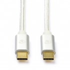 Apple oplaadkabel | USB C ↔ USB C 2.0 | 1 meter (100% koper, Nylon, Zilver)