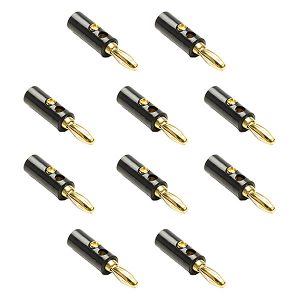 Nedis Banaanstekker | M | Nedis | 10 stuks (Verguld, Mannelijk, 4.5 mm) CAVC26900BKG V060203031 - 1