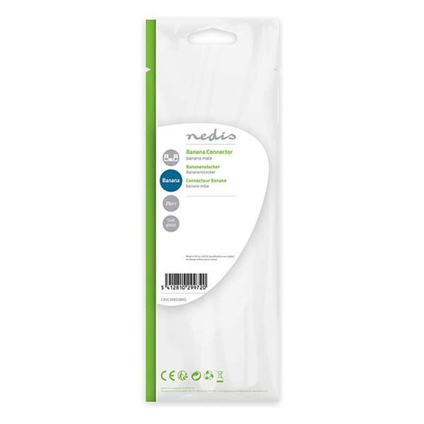 Nedis Banaanstekker | M | Nedis | 10 stuks (Verguld, Mannelijk, 4.5 mm) CAVC26900BKG V060203031 - 2