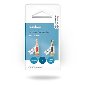 Nedis Banaanstekker | Nedis | 5 stuks (24K verguld, Mannelijk, 7.0 mm) CAGC26990ME V060203035 - 2