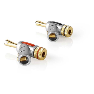 Nedis Banaanstekker | Nedis (24K verguld, Mannelijk, 7.0 mm, 2 stuks) CAGC26990ME N060203035 - 2